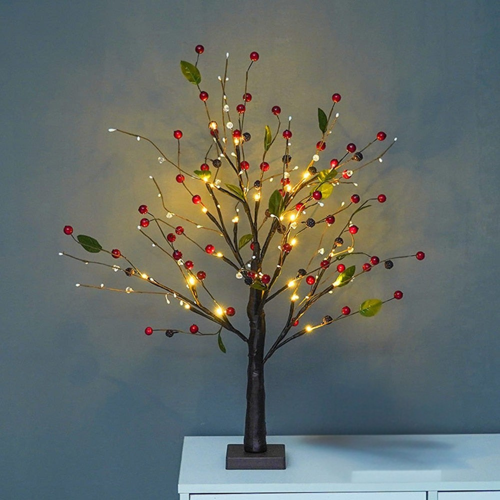 LED Light Tree Rustic PVC Table Lamp