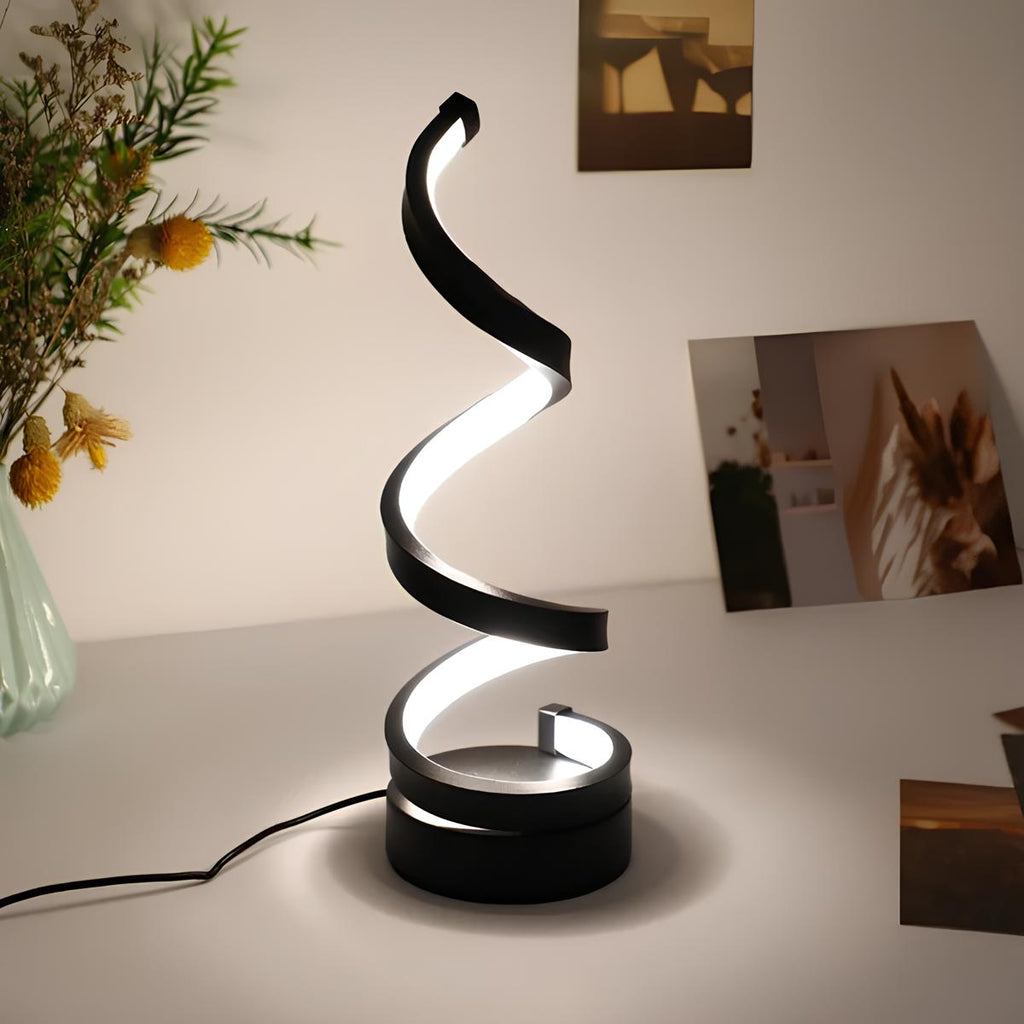 LED Table Lamp Modern Spiral Design