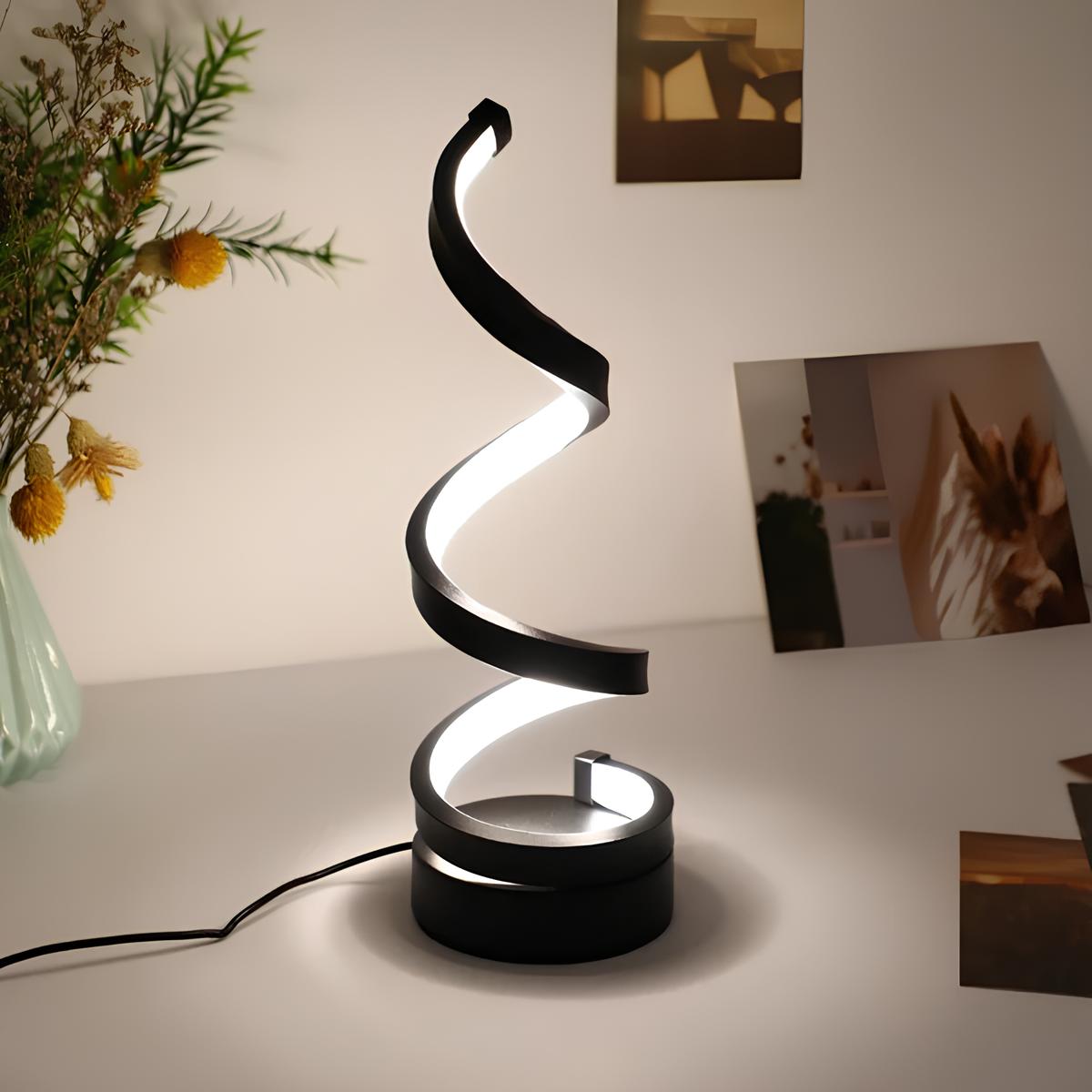 LED Table Lamp Modern Spiral Design