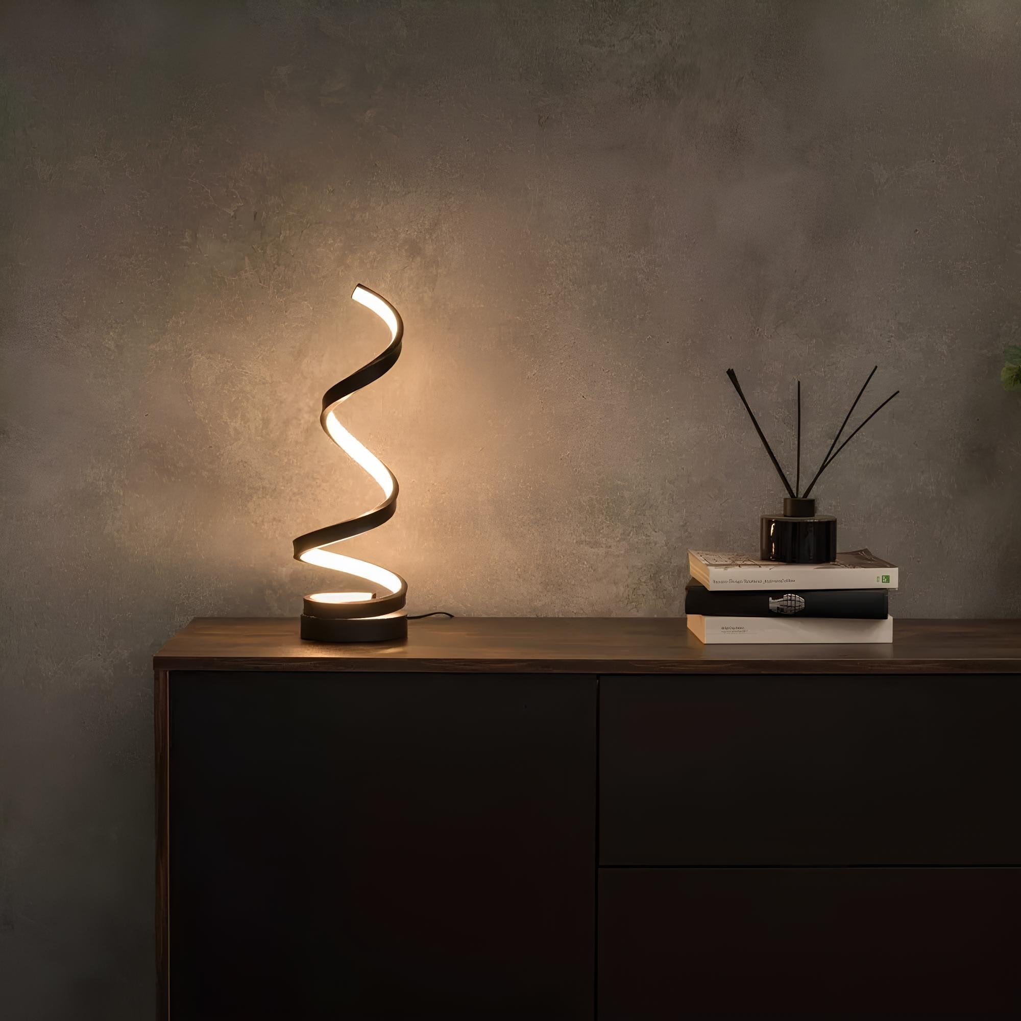 LED Table Lamp Modern Spiral Design
