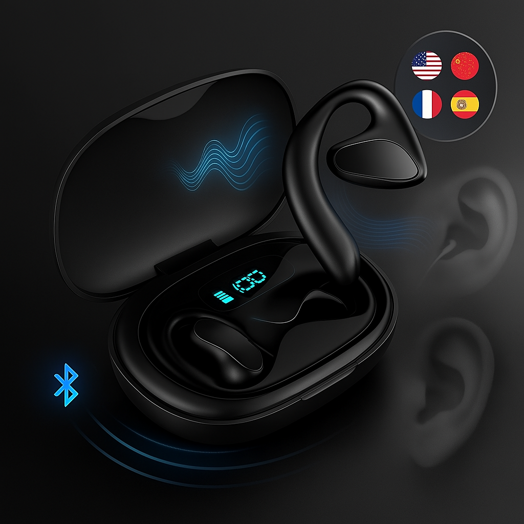 Language Translator Earbuds with Charging Case