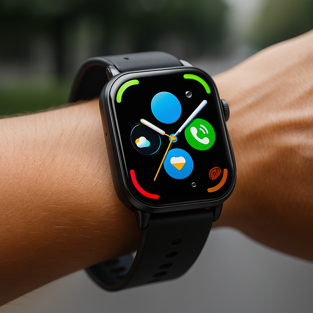 Smart Watch Black Silicone Fitness Tracker