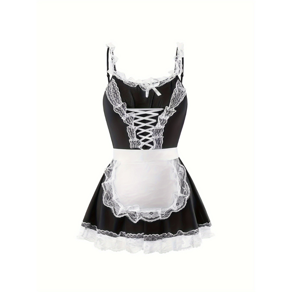 Maids Costumes Lace Apron Mini Dress