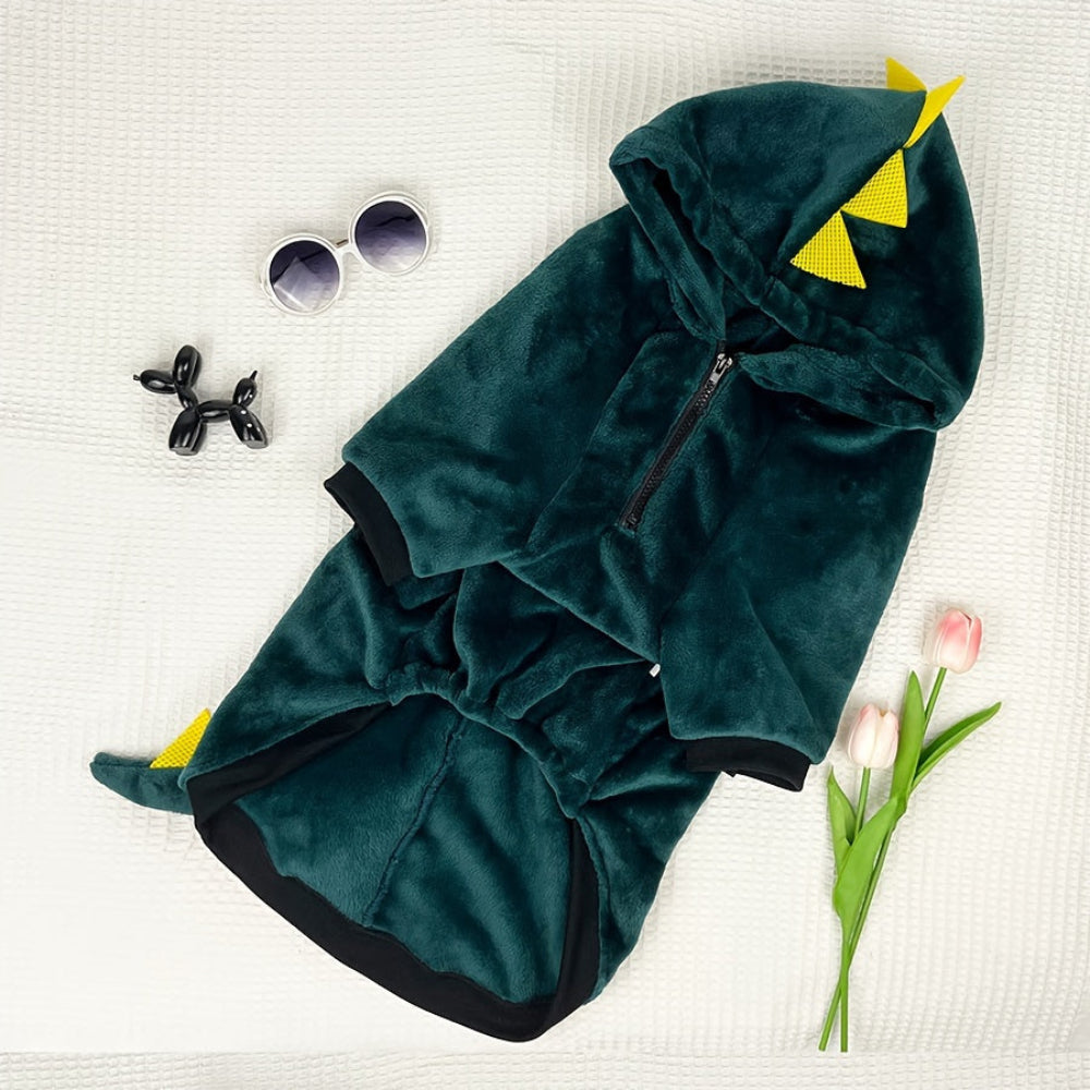Dog Dinosaur Costume Fleece Hoodie