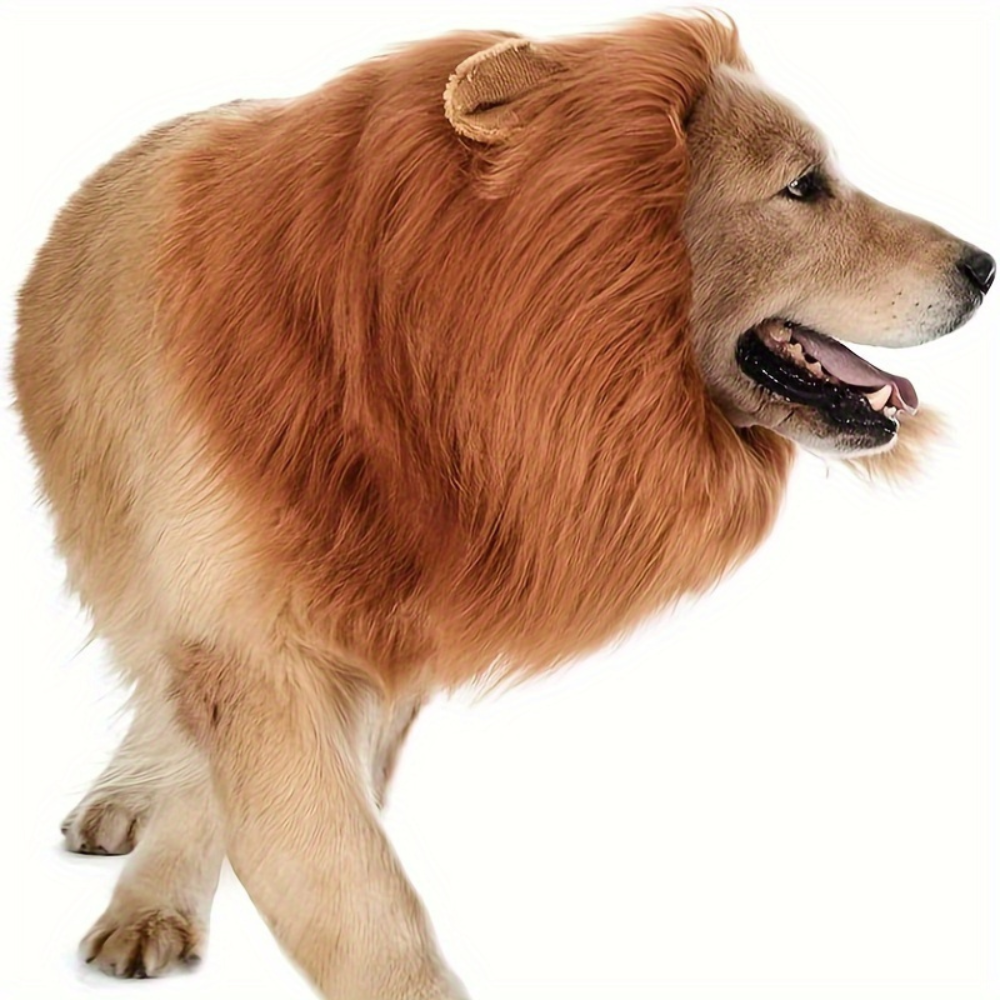 Realistic Lion Mane Halloween Dog Mask