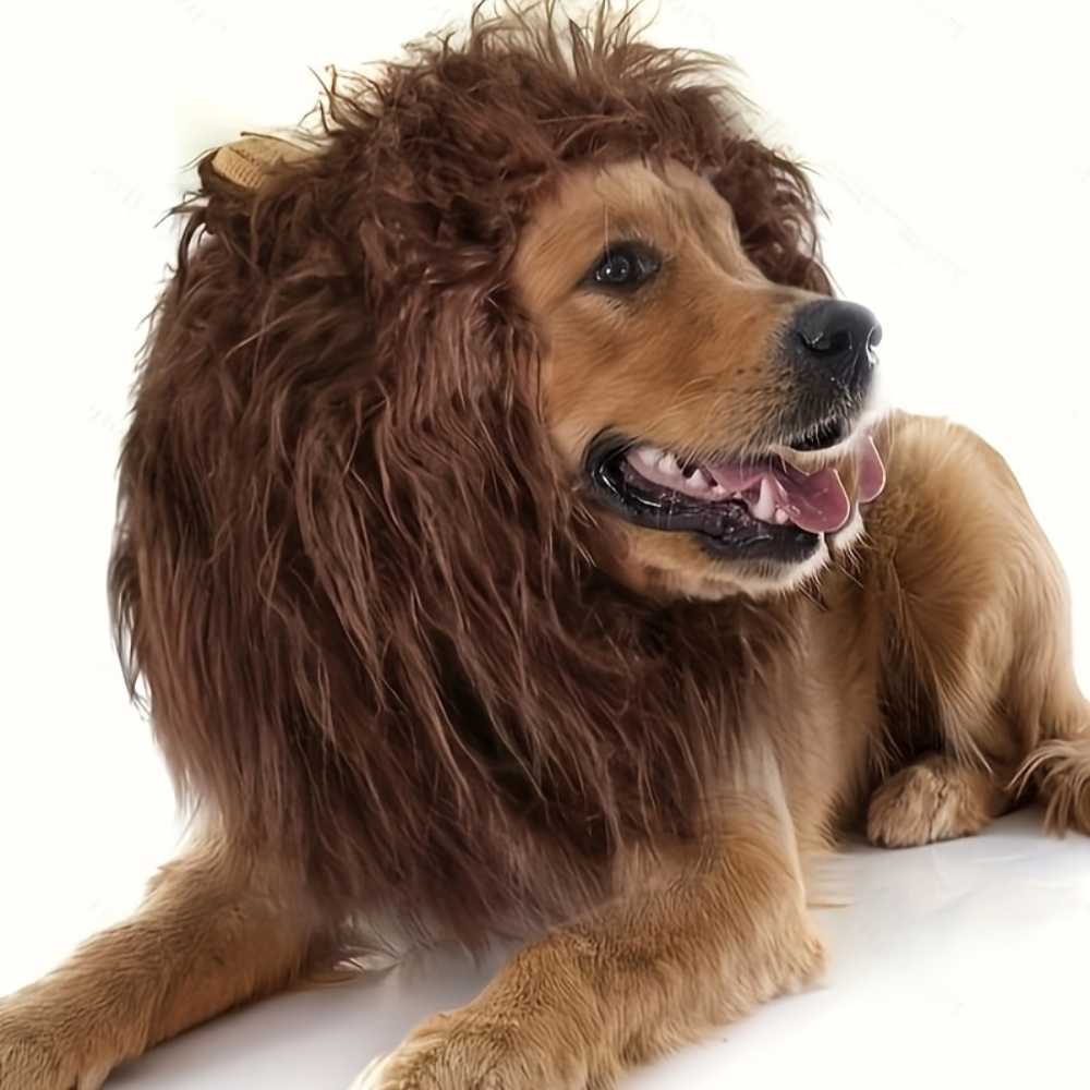 Realistic Lion Mane Halloween Dog Mask