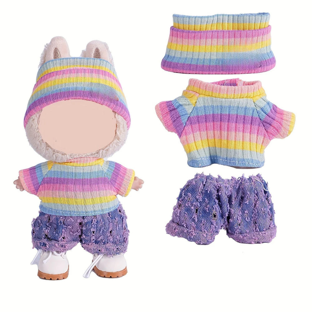 Dolls Clothes Knitted Outfit Set Skirt Wool
