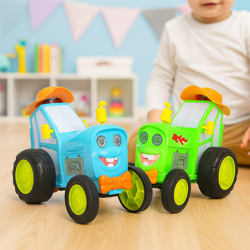 Remote Control Car Green Plastic Stunt Toy