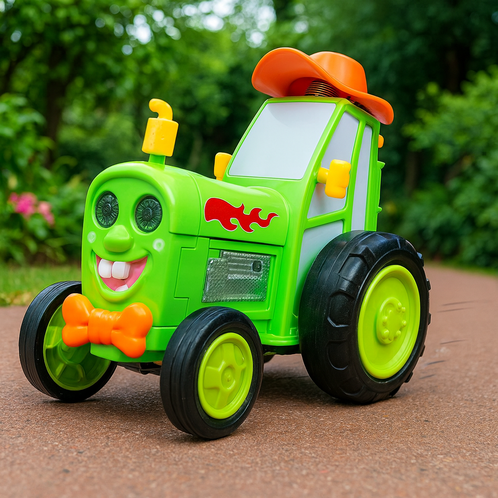 Remote Control Car Green Plastic Stunt Toy