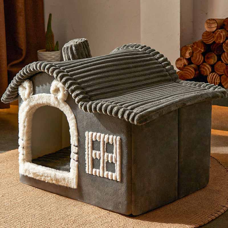 Cat Bed Soft House Style Indoor Enclosure