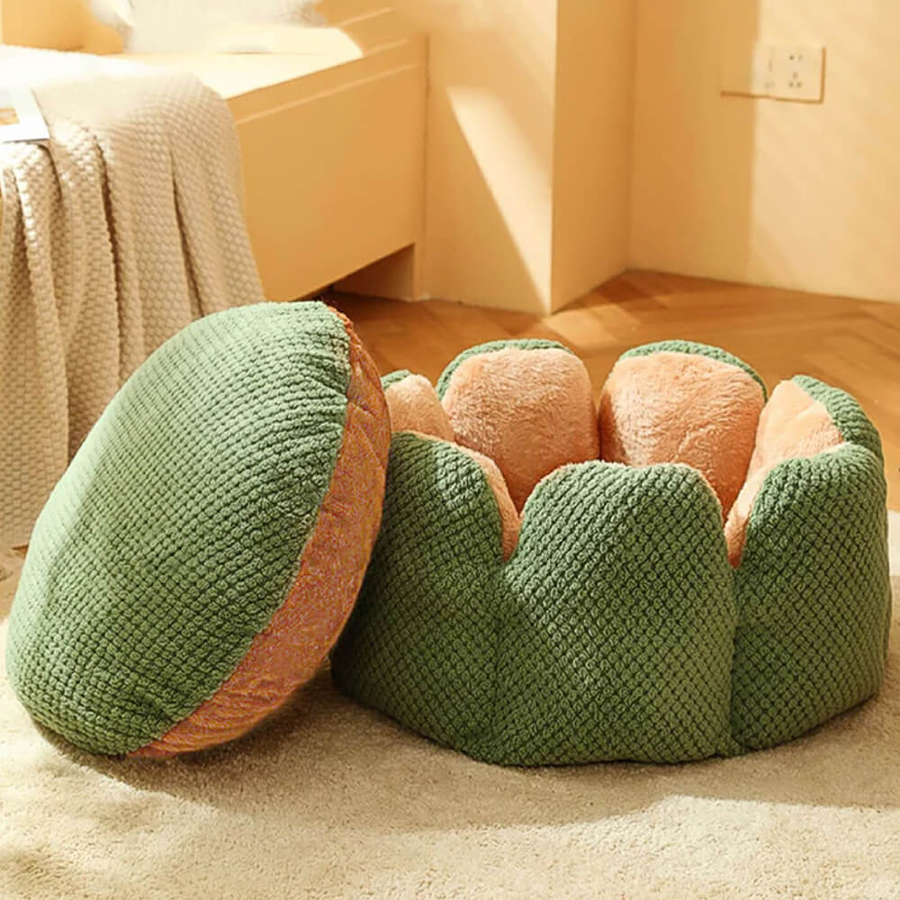 Pet Bed Plush Flower Design for Cats Dogs