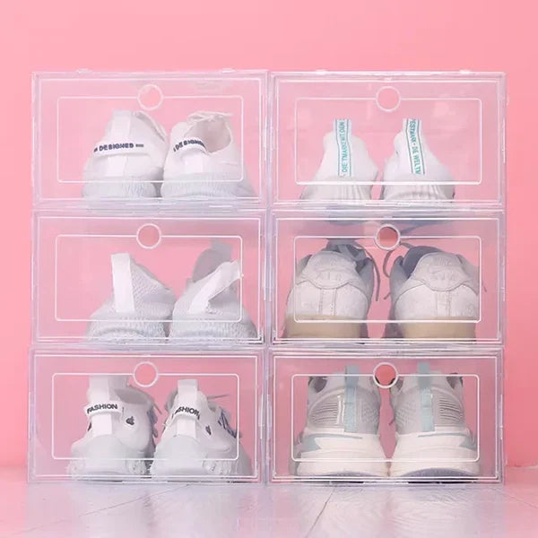 Shoe Storage Boxes Clear Stackable Plastic Organizer
