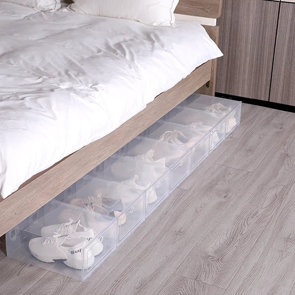 Shoe Storage Boxes Clear Stackable Plastic Organizer