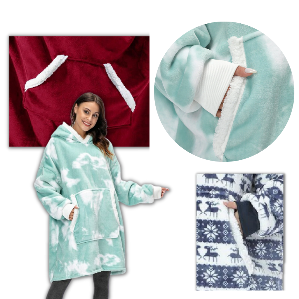 Hooded Blanket with Soft Fleece Lining