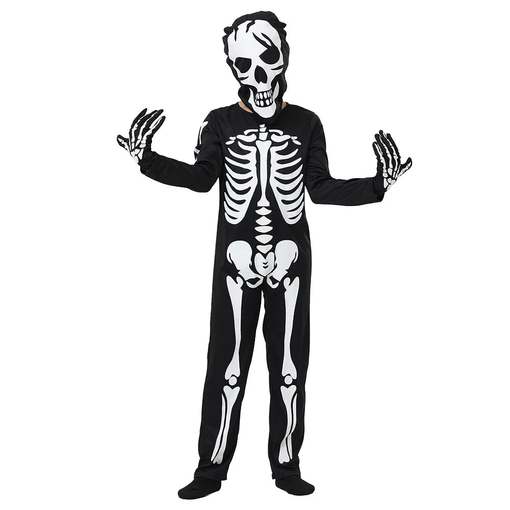 Glowing Skeleton Halloween Kids Zombie Costume