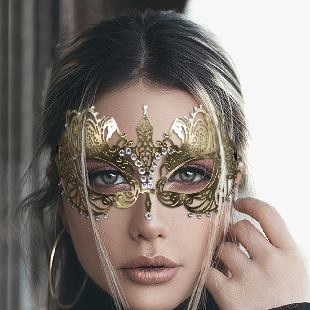 Golden Iron Couples Halloween Masquerade Mask