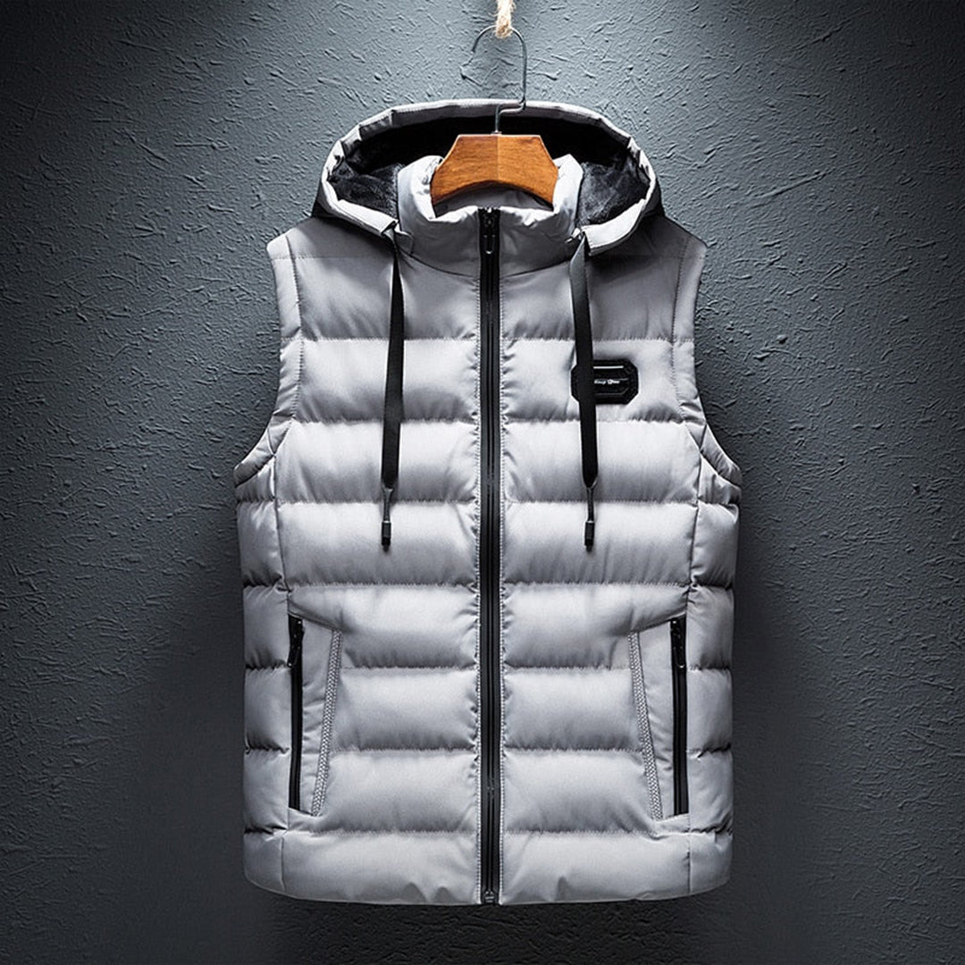 Puffer Gilet for Men with Zip and Hood