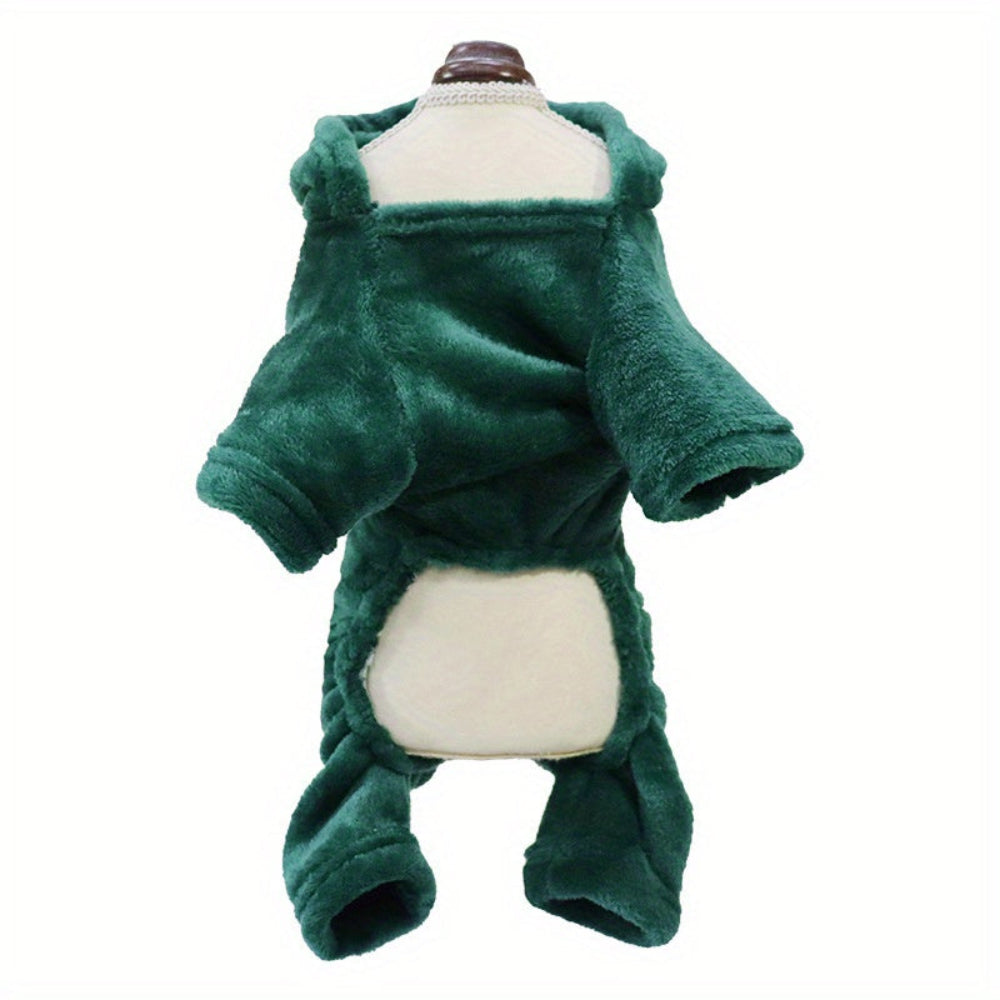 Warm Fleece Dog Dinosaur Costume Hoodie