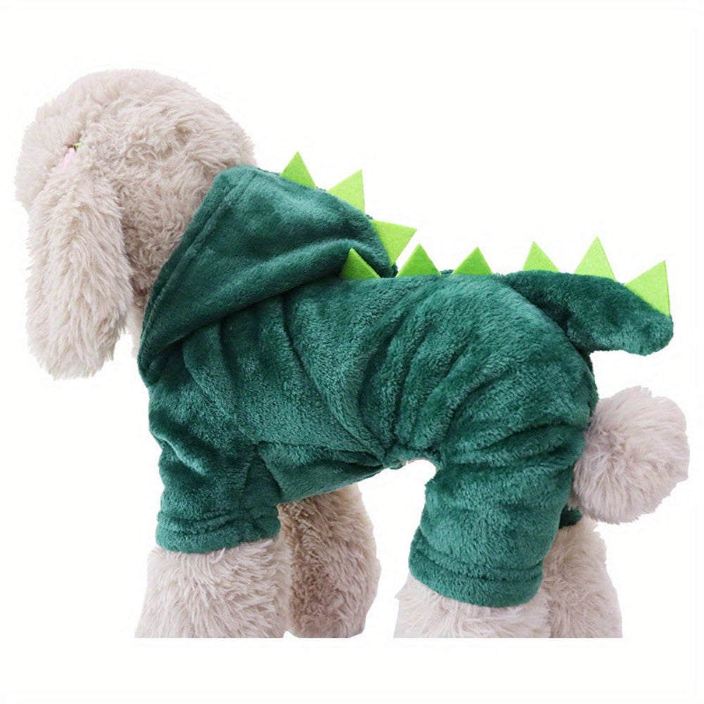 Warm Fleece Dog Dinosaur Costume Hoodie