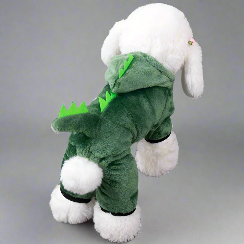Warm Fleece Dog Dinosaur Costume Hoodie