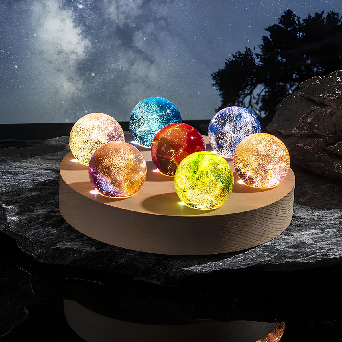 LED Crystal Globe Table Lamp Set