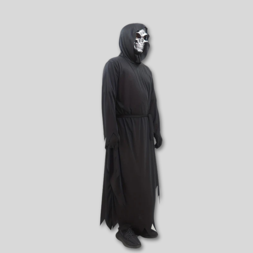 Grim Reaper Halloween Costume Hooded Mask Polyester Outfit