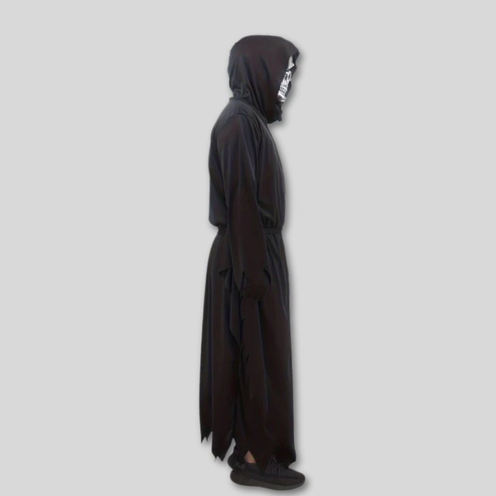 Grim Reaper Halloween Costume Hooded Mask Polyester Outfit
