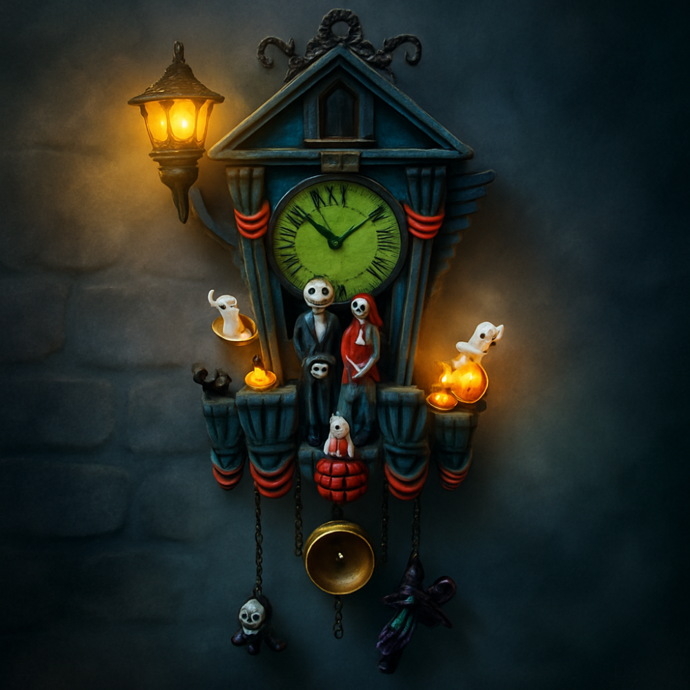 Halloween Decoration Hanging Wall Clock Resin Gothic Ornament