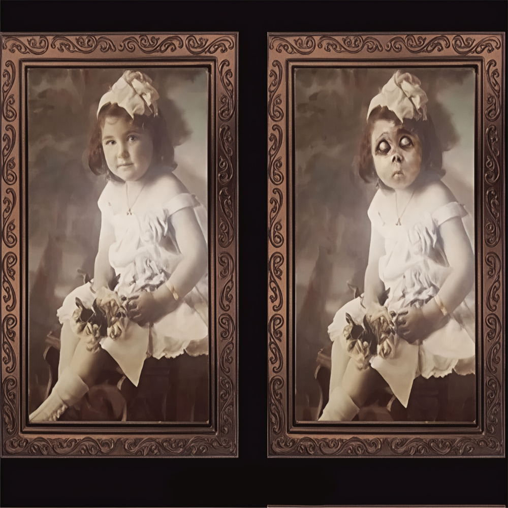 Halloween Wall Art Vintage Changing Face Portrait Frame Decor