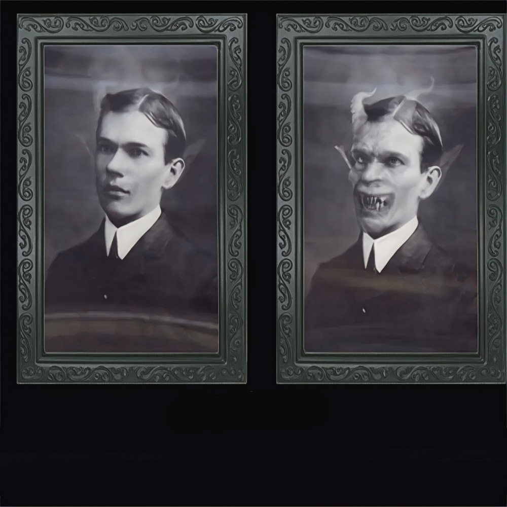 Halloween Wall Art Vintage Changing Face Portrait Frame Decor
