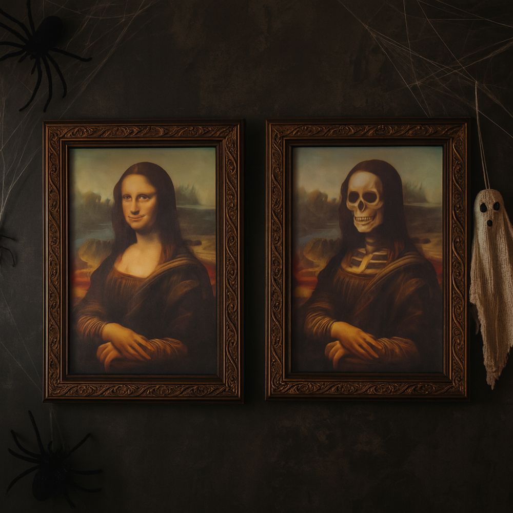 Halloween Wall Art Vintage Changing Face Portrait Frame Decor