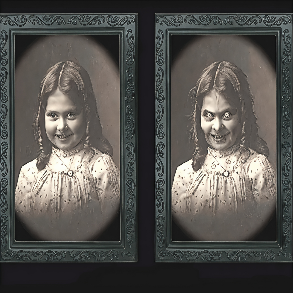 Halloween Wall Art Vintage Changing Face Portrait Frame Decor
