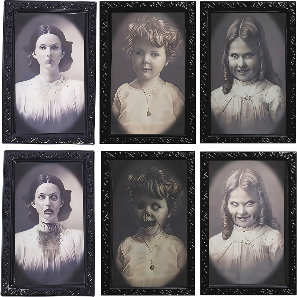 Halloween Wall Art Vintage Changing Face Portrait Frame Decor