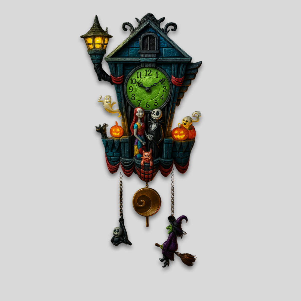 Halloween Decoration Hanging Wall Clock Resin Gothic Ornament