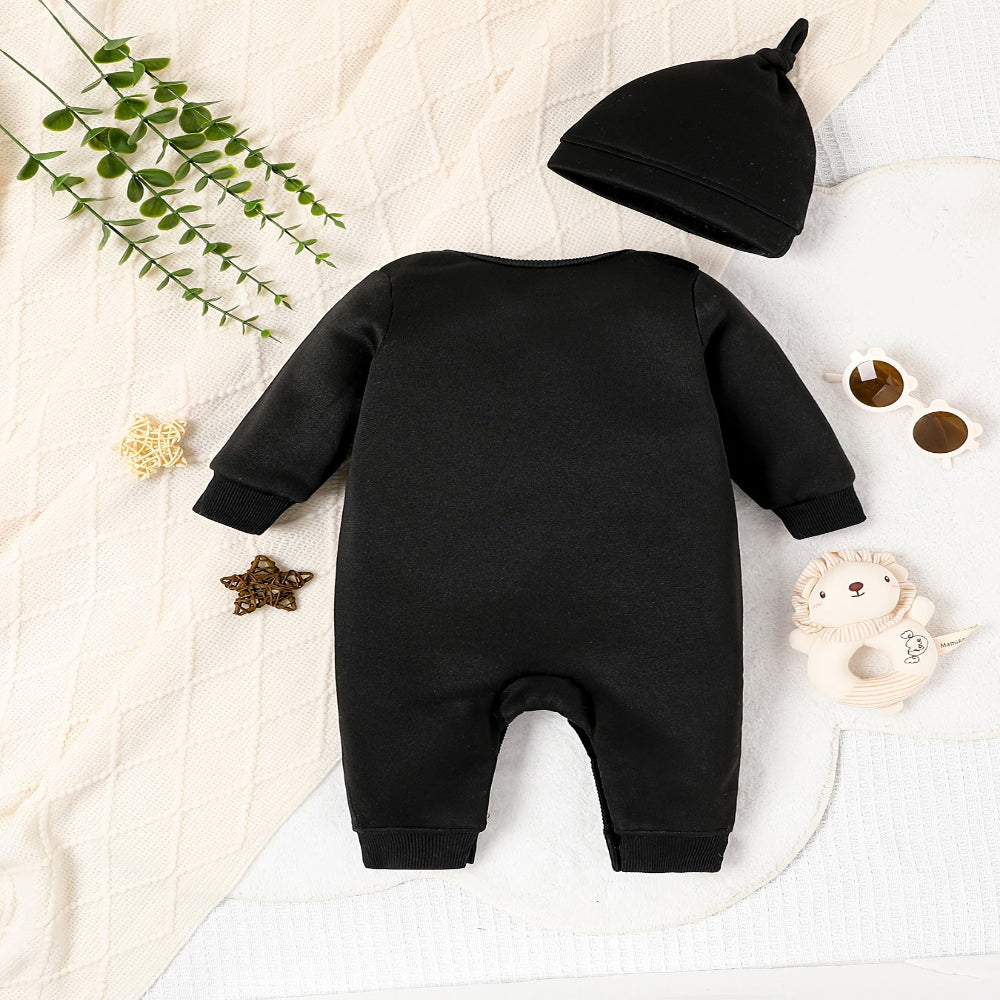 Halloween Toddler Skeleton Costume Romper Outfit Hat Set