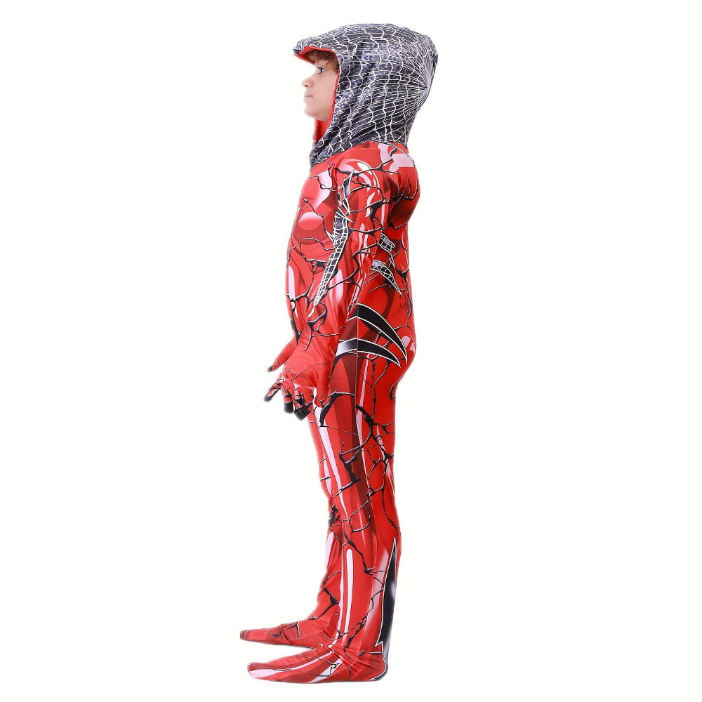 Halloween Costume Kids Red Superhero Jumpsuit