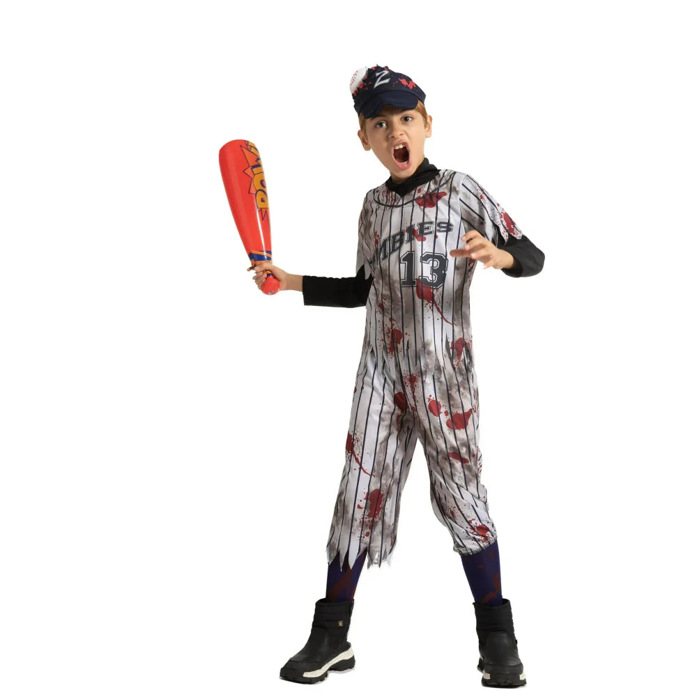 Halloween Costume Kids Zombie Baseball Outfit