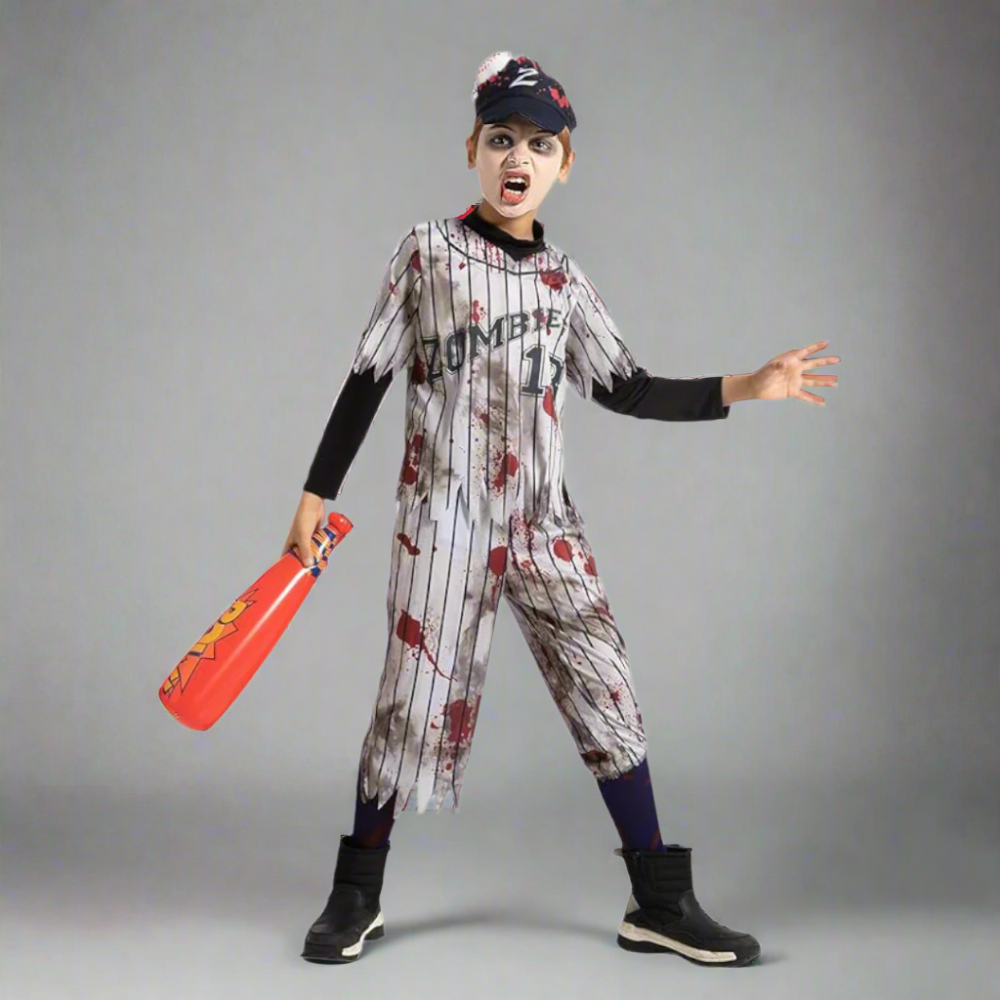 Halloween Costume Kids Zombie Baseball Outfit
