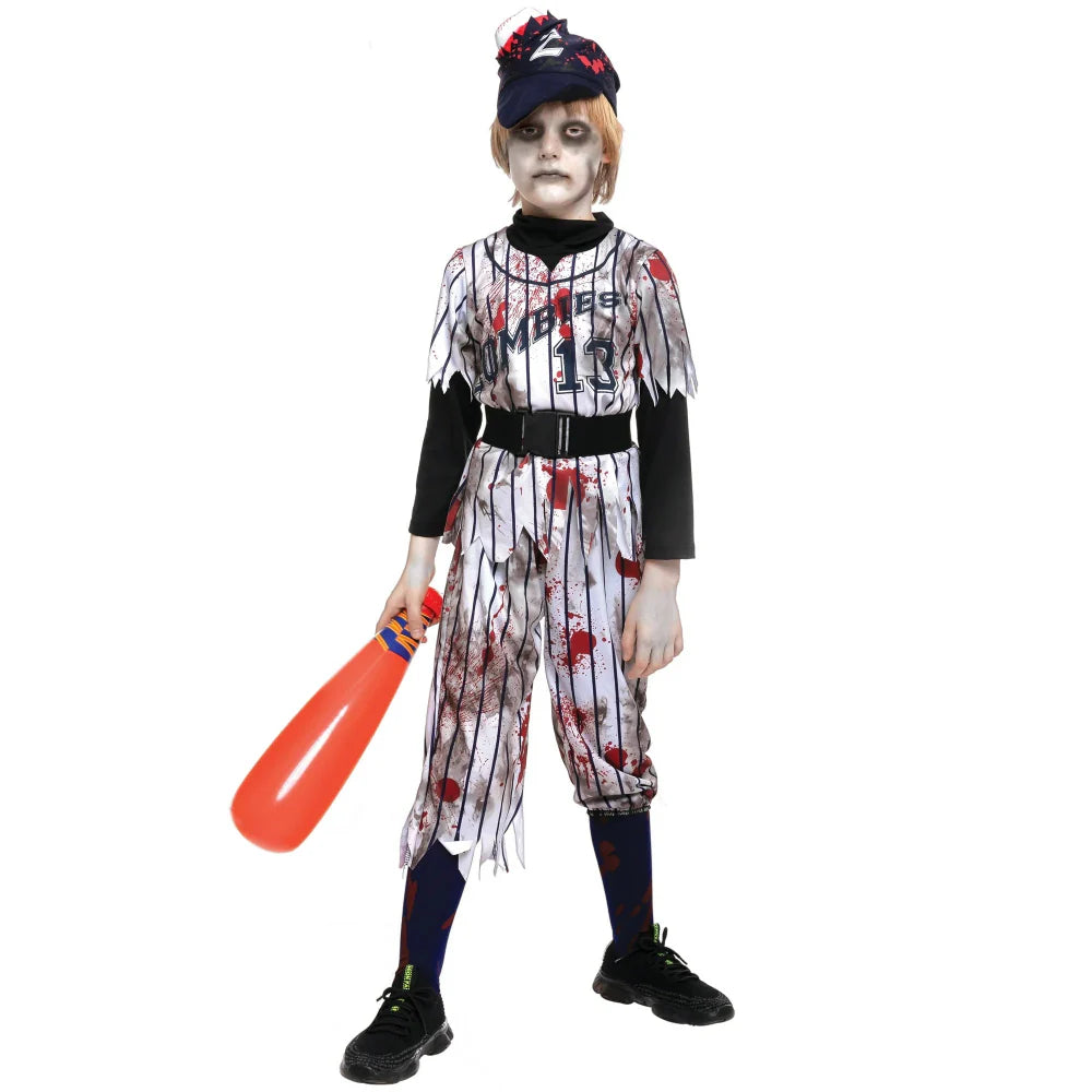 Halloween Costume Kids Zombie Baseball Outfit
