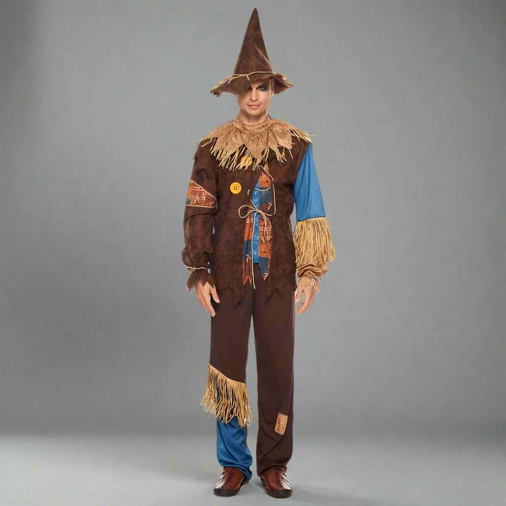 Halloween Costume Scarecrow Straw Hat Polyester Outfit