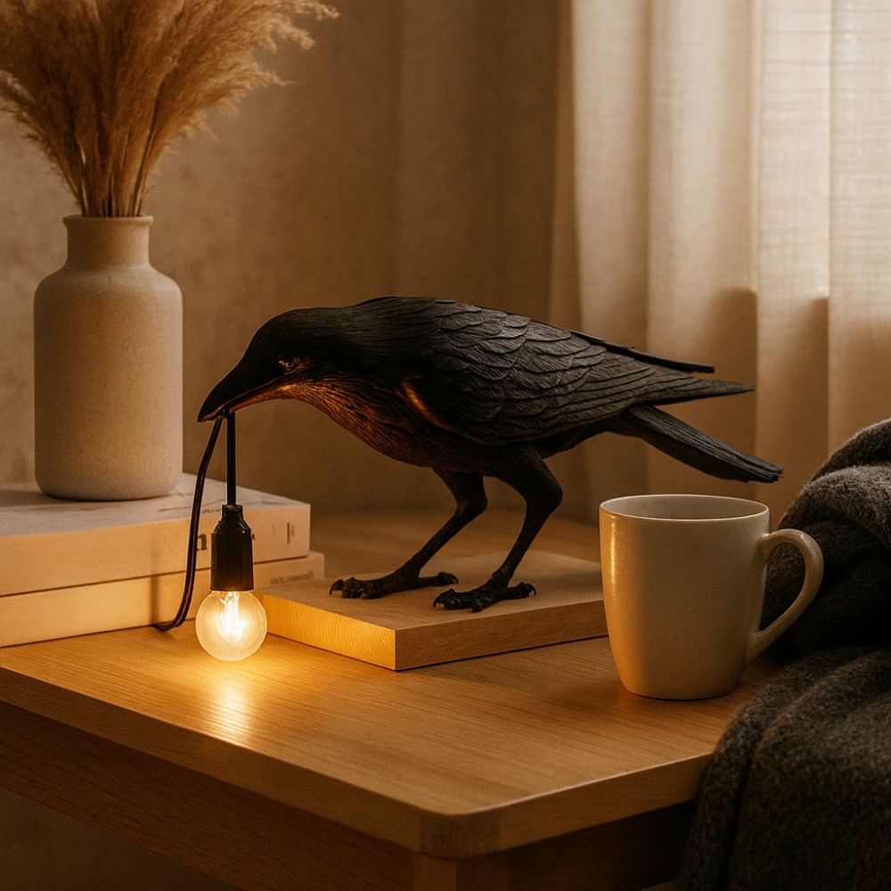 Halloween Decoration Crow Table Lamp Light