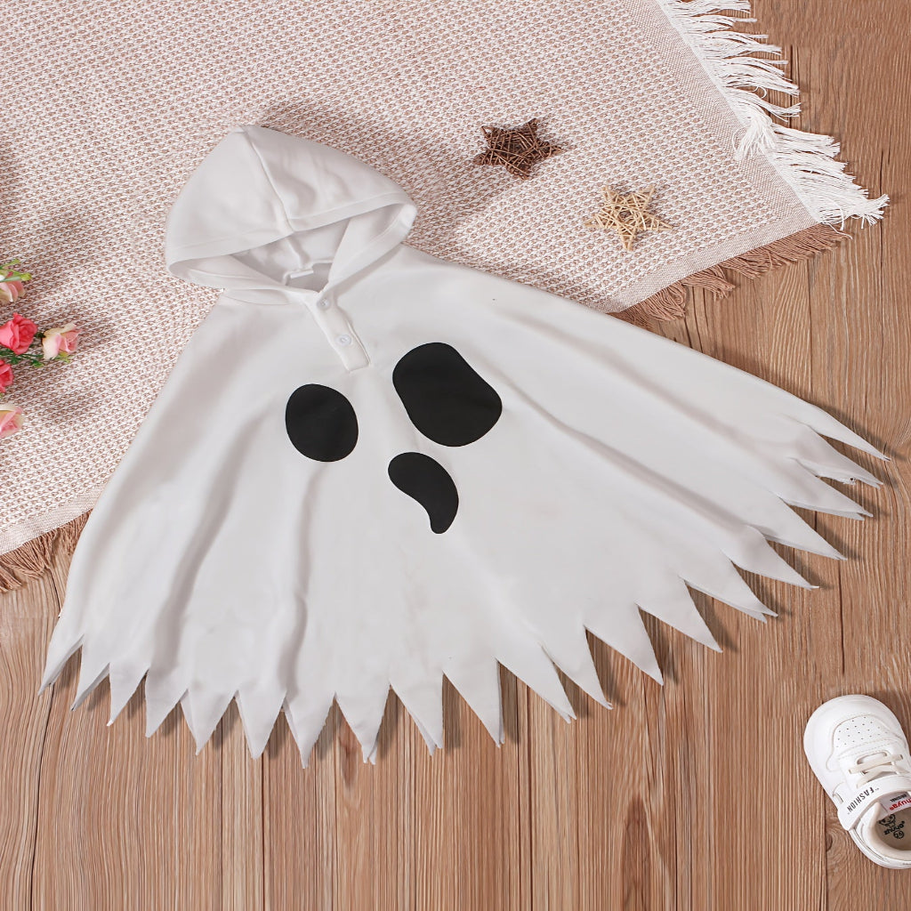 Halloween Ghost Costume Kids Cape Hooded Cloak Outfit