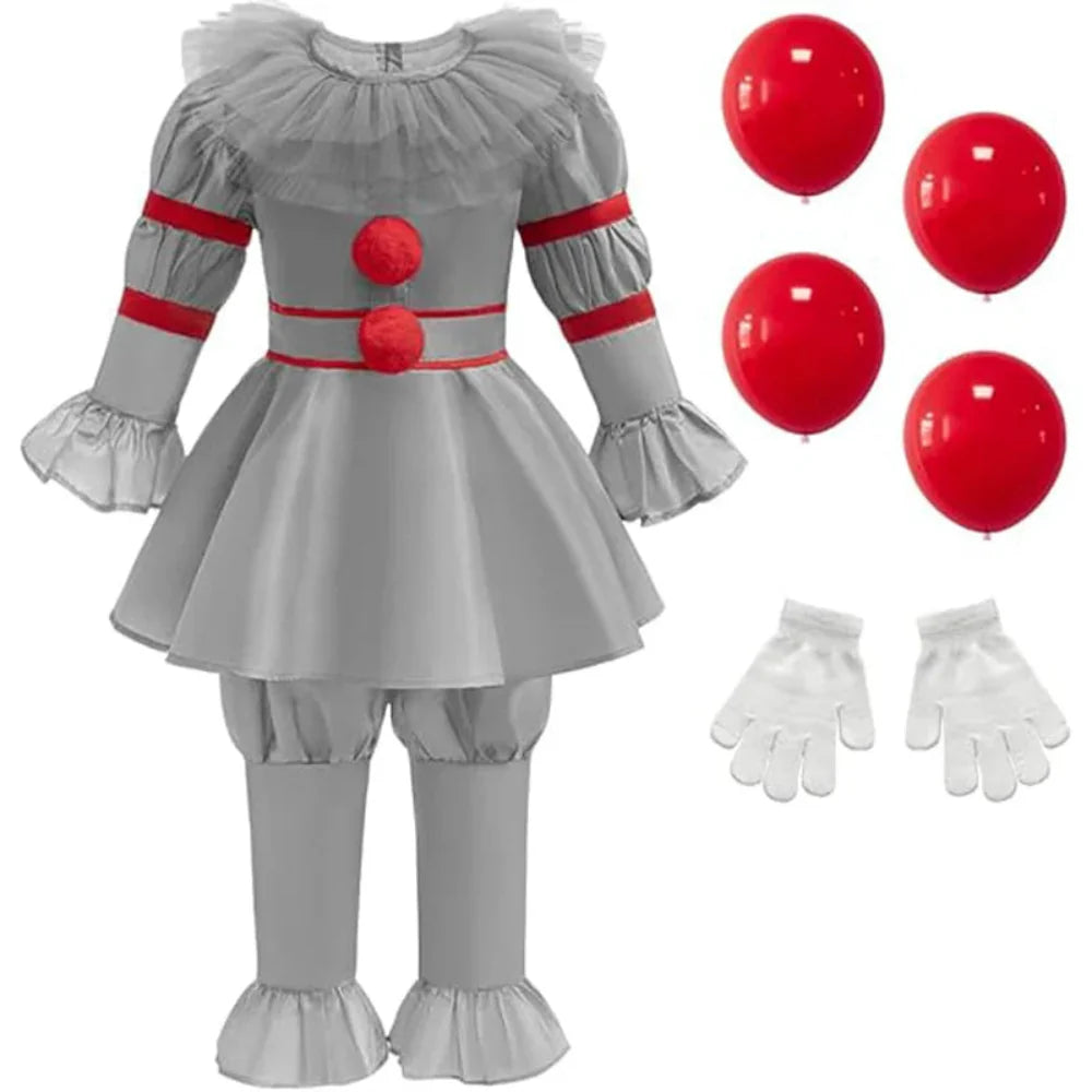 Halloween Kids Clown Costume Scary Kids Costume Set