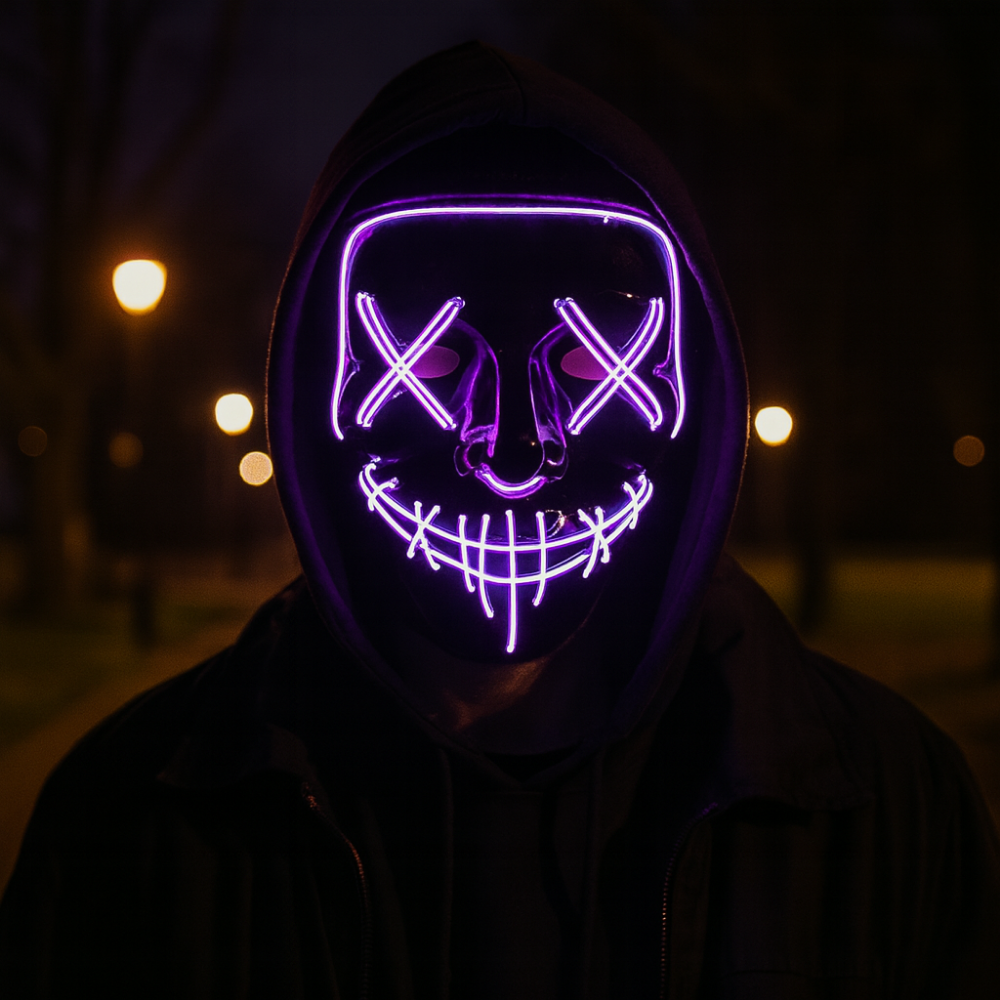 Halloween Mask LED Light Up Glowing Party Costume Accessory