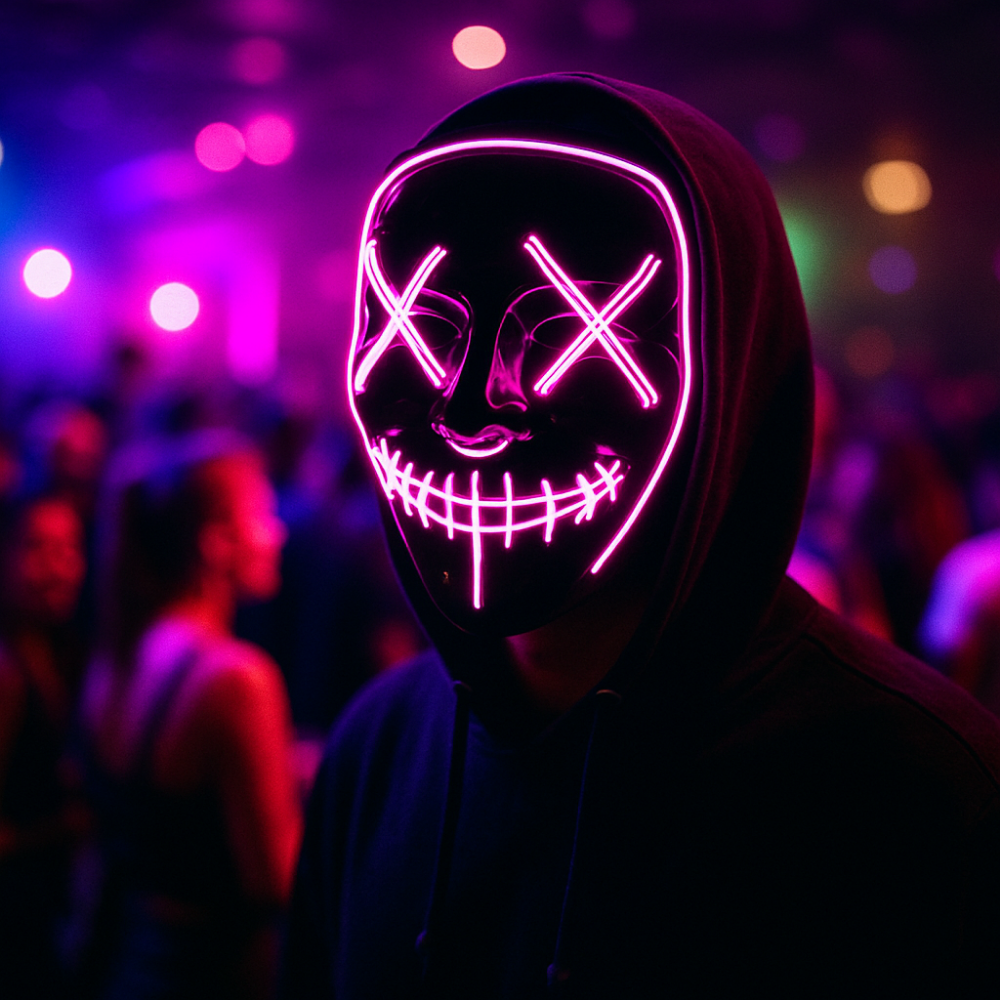 Halloween Mask LED Light Up Glowing Party Costume Accessory