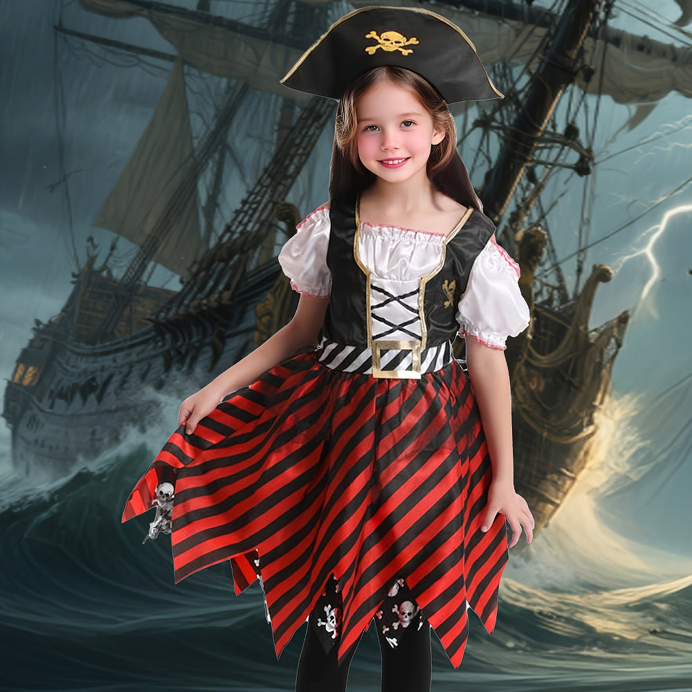 Halloween Pirate Costume Kids Girls Dress
