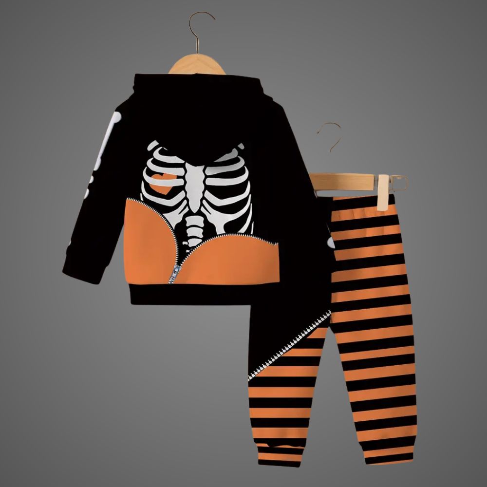 Halloween Toddler Skeleton Costume Hoodie Pants Set