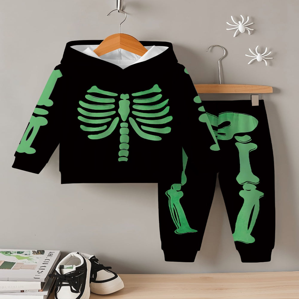 Halloween Toddler Skeleton Costume Hoodie Set