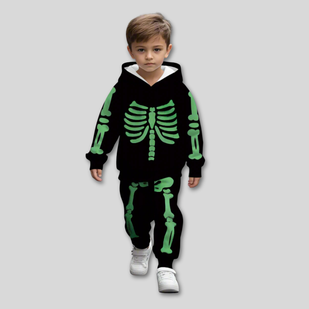 Halloween Toddler Skeleton Costume Hoodie Set