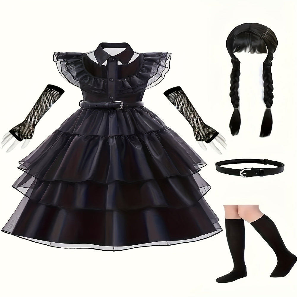 Halloween Witch Costume Kids Gothic Dress